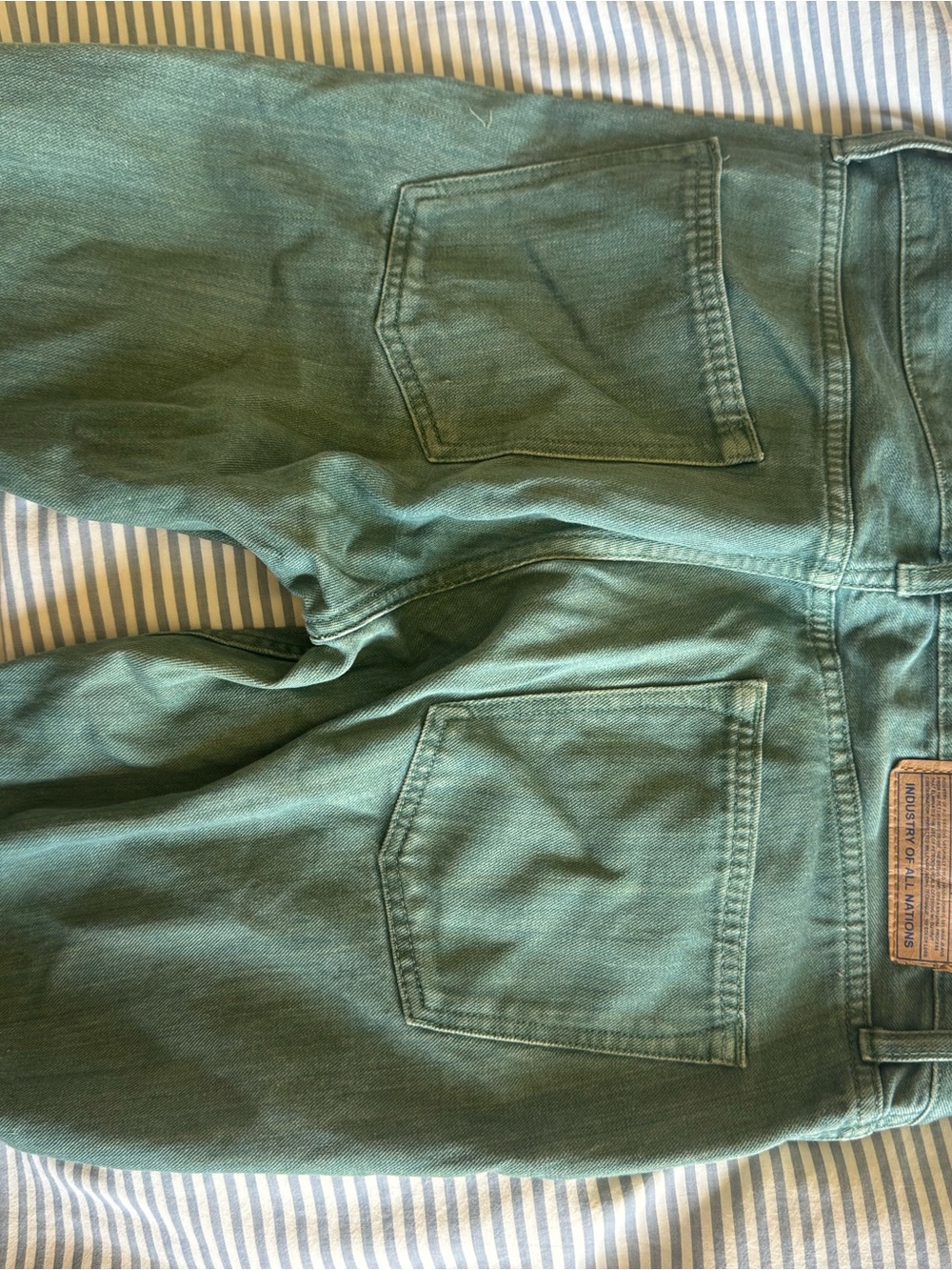 Industry of all nations - Slim Straight Men’s Jeans in Green - Picture 5 of 9
